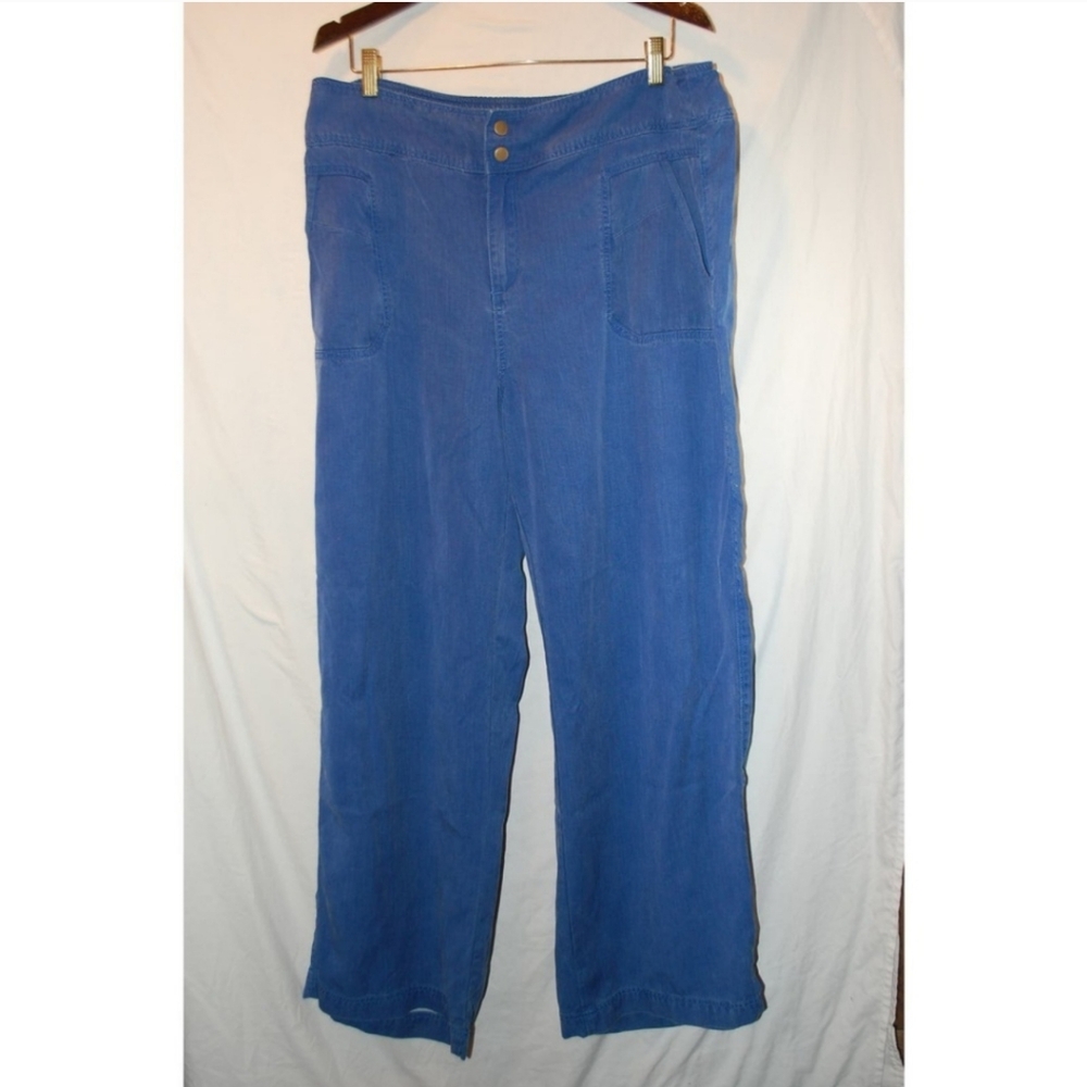 Soft Surrounding Tencel TXL Blue Pants Snap Button Pockets W36 L30 Comfort